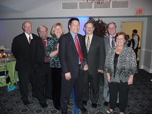 (from left to right) Lan Neugent, Steve Sanders, Carla Wade, Jeff Mao (2013 Winner), Wayne Hartschuh, Rick Gaisford, Jayne Moore