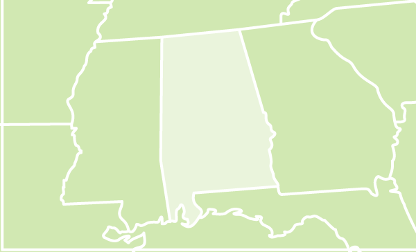 Alabama US map
