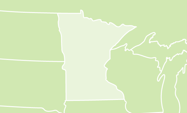 Minnesota on US map