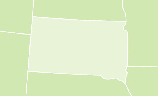 South Dakota US map
